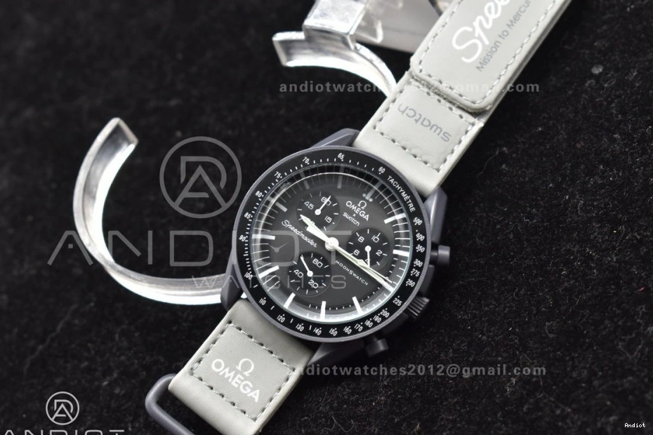 Moonwatch Mercury Strap Mission Omega on Nylon Quartz Swatch to Bioceramic x 0317